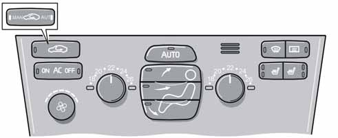 Klimat Elektronisk klimatanläggning, ECC 2 3 4 5 6 7 8 1 13 1. AC På/Av 2. Återcirkulation/Multifilter med sensor 3. Återcirkulation 4. AUTO 5. Luftfördelning 6. Kupétemperatursensor 7.