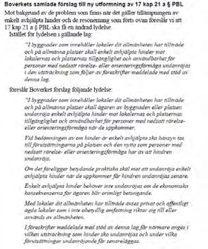 Lagförslag ur Boverkets rapport Tydligare