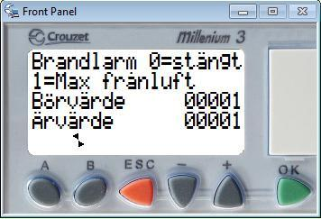 Programversion 12.004 3.14 Fläktreglering Fläktarna kan regleras på antingen tryck i eller flöde. Vid leverans är flödesreglering installerat.