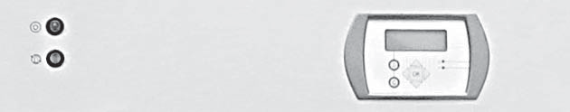 Kontrollpanelen Manöverbrytare On/Off Lampor eteckning Färg Funktion Larmlampa linkande/fast röd Okvitterat/Kvitterat aktivt larm Skrivlampa linkande/fast gul Ändringsbar sida/ändringsläge Knappar
