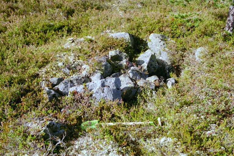 Figur 4. Den eventuella stensättningen AC022 från ÖNÖ. Foto: P2005:15Z:02. Stentjärnåsen, Tännäs sn, Härjedalen. Fångstgropar faller under KML.
