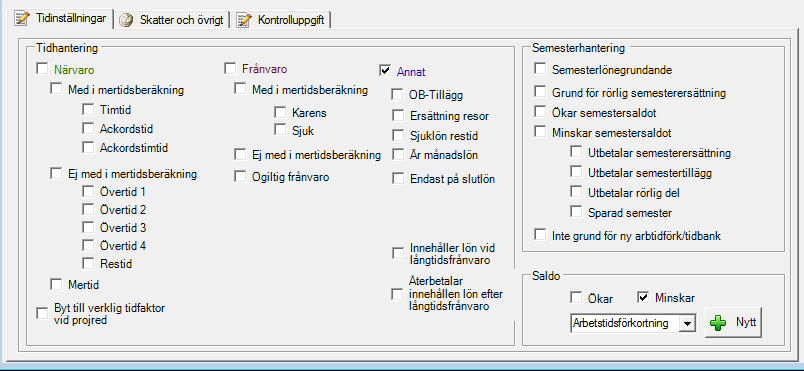 2) Skapa en ny löneart för utbetalning av arbetstidsförkortningstimmar Klicka på Ny-knappen. Ange ett löneartsnummer. Skriv in benämning t.ex. Utbetalning ATF.