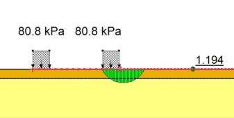 2016-12-16 Praktikfallet Pålmaskin modell större Torrskorpelera översta 0,5 meter 20 kpa Göteborgslera 12 kpa till 5 meters djup för att sedan öka med 1,3 kpa/m Jämn fördelning av lasten, ingen bädd