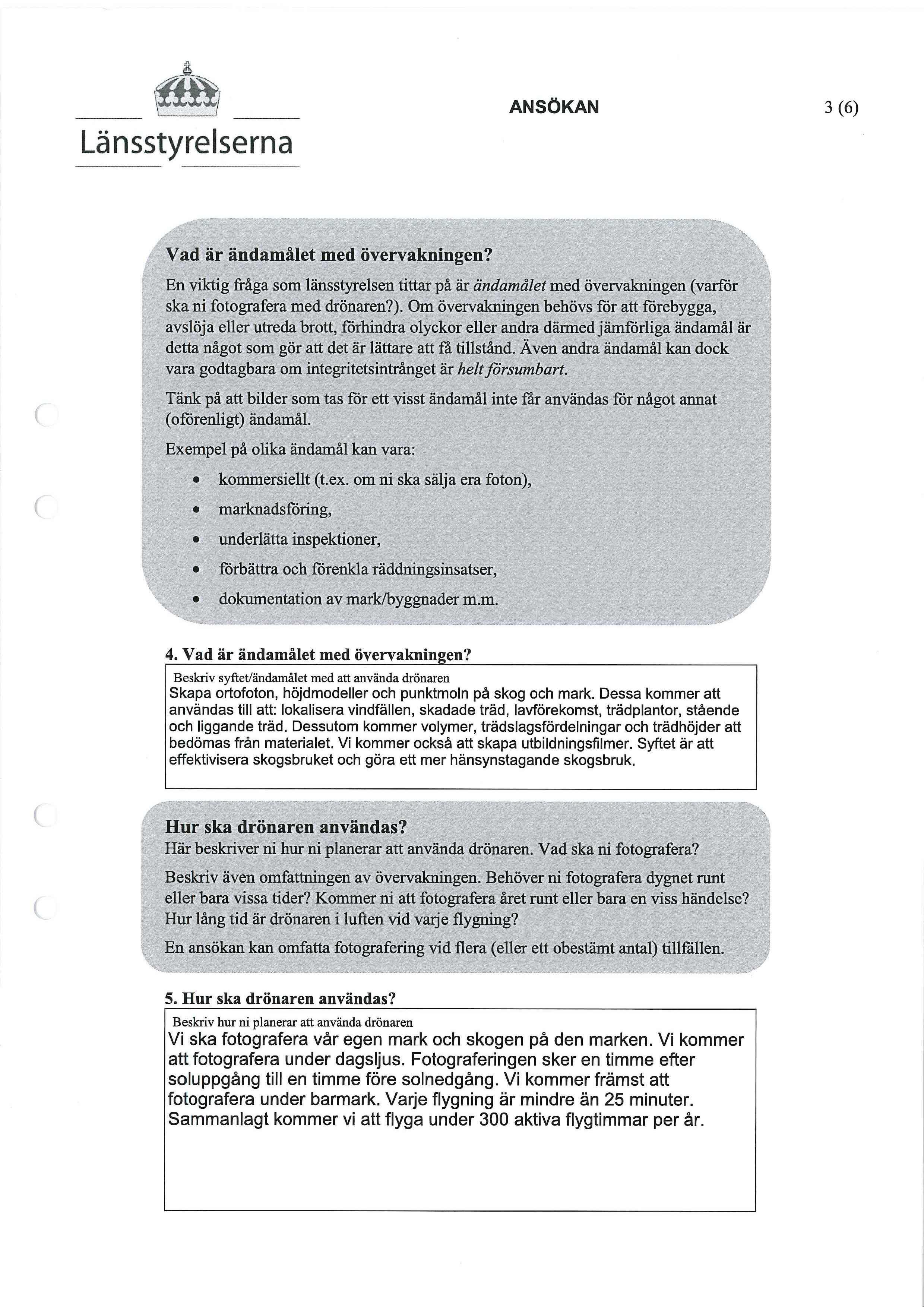 Länsstyrelserna ANSÖKAN 3(6) 