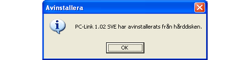 Installation Avinstallation Klicka på knappen "Start" och välj "Program", "DeLaval" och "Uninstall DeLaval processor PC-link".