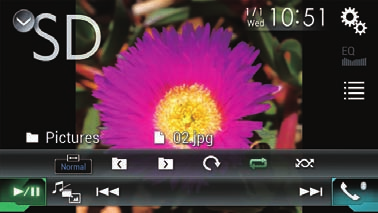 Kapitel 10 Spela komprimerade stillbildsfiler Du kan visa stillbilder som sparats på en extern lagringsenhet (USB, SD) med hjälp av den inbyggda skivenheten på denna produkt.