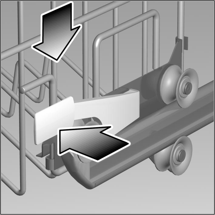 Ändra korghöjden * * endast vissa modeller Överkorg med handtag i sidan (Rackmatic) Dra ut överkorgen. Ø max. 20/*25cm Ø max. 20/*25cm 81cm Ø max. 30/*25cm 86cm Ø max.