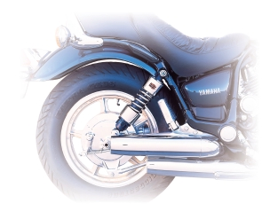 PROGRESSIVE SUSPENSION STÖTDÄMPARE JAPANSKA MOTORCYKLAR & UNIVERSAL Kromade övre och nedre dammskydd, 50 mm långa. Kromad progressiv fjäder. Fjäderförspänningen ställbar i 5 olika lägen.