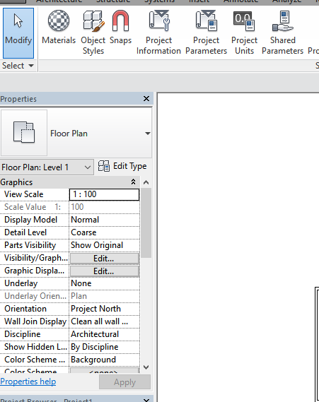 Figur 5 Parametrar i Revit (Skärmdump från programvara) Som nämnt tidigare kan BIM-program även användas till att ta ut mängder ur modellen (Autodesk Knowledge Network, 2016b).