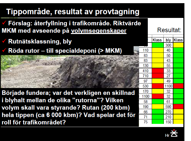 Exempel 2003 - RUTNÄTSKLASSNING I FYLLNADSMASSOR