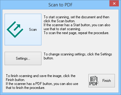 Skanna Ange antalet sidor i en enda PDF-fil: Du kan ange det högsta antalet sidor som kan inkluderas i en PDF-fil.