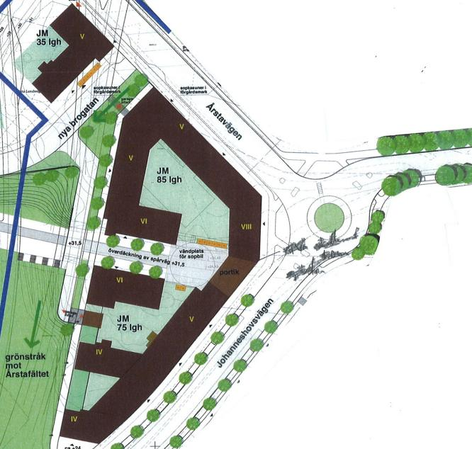 Figur 4: Plan för framtida markanvändning vid korsningen