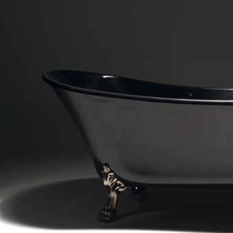 Fristående badkar Fristående badkar Årest stora nyhet bland fristående badkar är världens första badkar tillverkat i kolfiber. Lejontassbadkar Race Edition, med en vikt av endast 8 kg. (Sid.