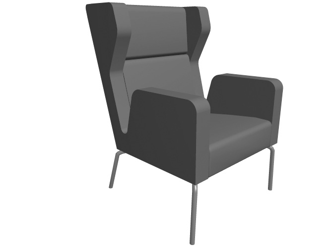 BOXER SA-290 Soffa. Underrede i krom eller silverlackerad metall. Sofa. Frame in chromium or silver lacquered metal.