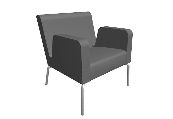 DROPP F-202 Fåtölj. Underrede i krom eller silverlackerad metall. Easy-chair. Frame in chromium or silver lacquered metal. Underrede i lack, enligt RAL s.