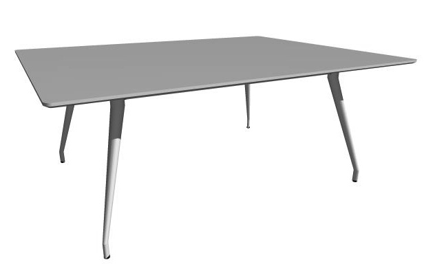 COLT HB-973 Bord med skiva i vitlaminat (enligt RAL 9016), björkfanér. Ben i vitlack eller polerad aluminium. Table with top in white laminate (as per RAL 9016), birch veneer.