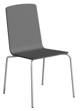 BOMBITO HIGH S-038 Stapelbar stol med hög rygg. Sittskal i björk. Underrede i krom eller silverlackerad metall med teflonglid. Stackable chair with high backrest. Seat shell in birch.