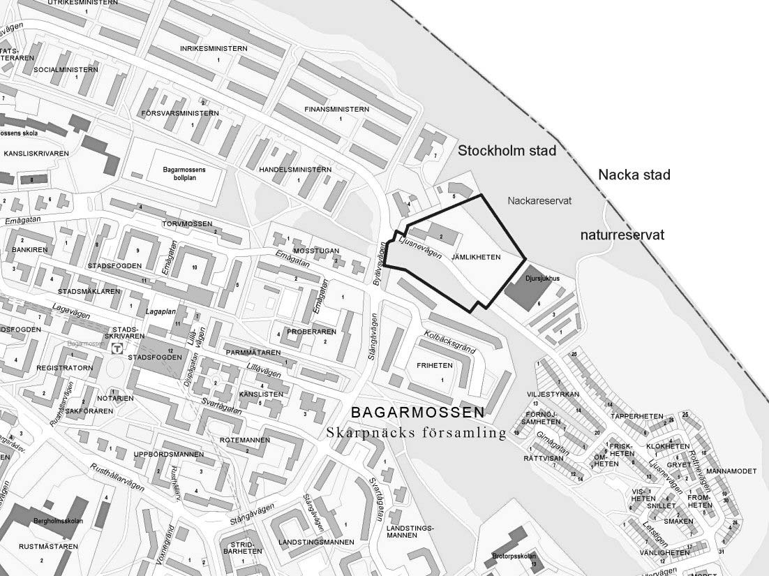 Orienteringskarta Beslut Gatu- och fastighetsnämnden beslutade 2003-05-27 att anvisa området norr om Ljusnevägen till Skanska.