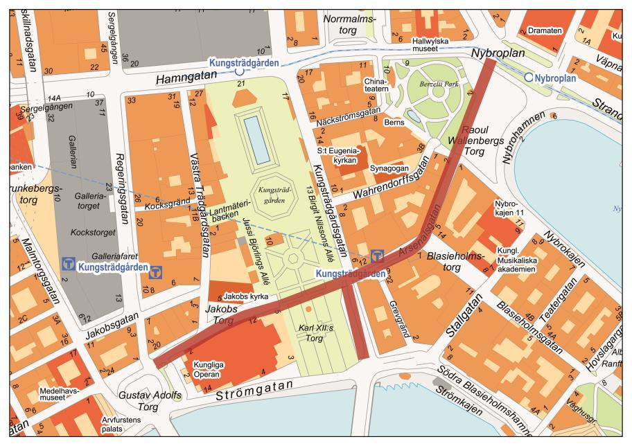 Sida 10 (23) III Sträckan mellan Nybroplan och Gustav Adolfs torg.