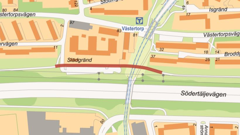 Sida 18 (23) Skärholmsstråket, tunnel vid Västertorp Skärholmsstråket, cykelstråket mellan Skärholmen och Liljeholmen, är utpekat som pendlingsstråk i Stockholms cykelplan och utgör även ett