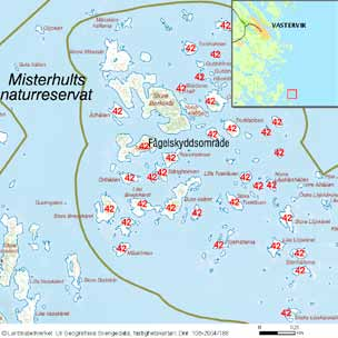 häckfågelfaunan i östra smålands ytterskärgård 1990-2008 85 Skränskären Inv. objekt nr 41. Oskarshamns kommun. Misterhults naturreservat. Fågelskyddsområde. Lågt fågelvärde.