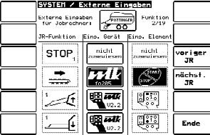 IOBU - TERMINAL Joystickbeläggning lastarvagn Hänvisning! Tangenterna kan programmeras fritt. Hänvisning! Joystick aktiveras först efter att man tryckt en gång på en joysticktangent och detta bekräftats med tangenten + (YE).