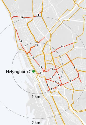 3.5 Investeringskostnaden bedöms av Helsingborgs stad till 165 miljoner kronor för utbyggnaden av Helsingborgsexpressen 2 och 188 miljoner kronor för utbyggnaden av Helsingborgsexpressen 3.