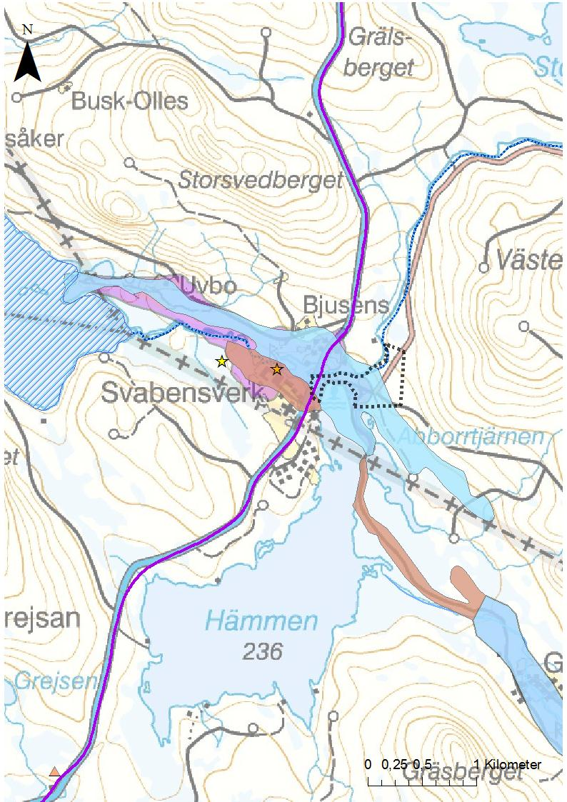 Svabensverk (1) Grundvattenmagasinen vid Svabensverk är utpekad grundvattenförekomst med beteckning i VISS EU CD SE677029-149878. Area 1 km 2. Det är en sand- och grusförekomst.