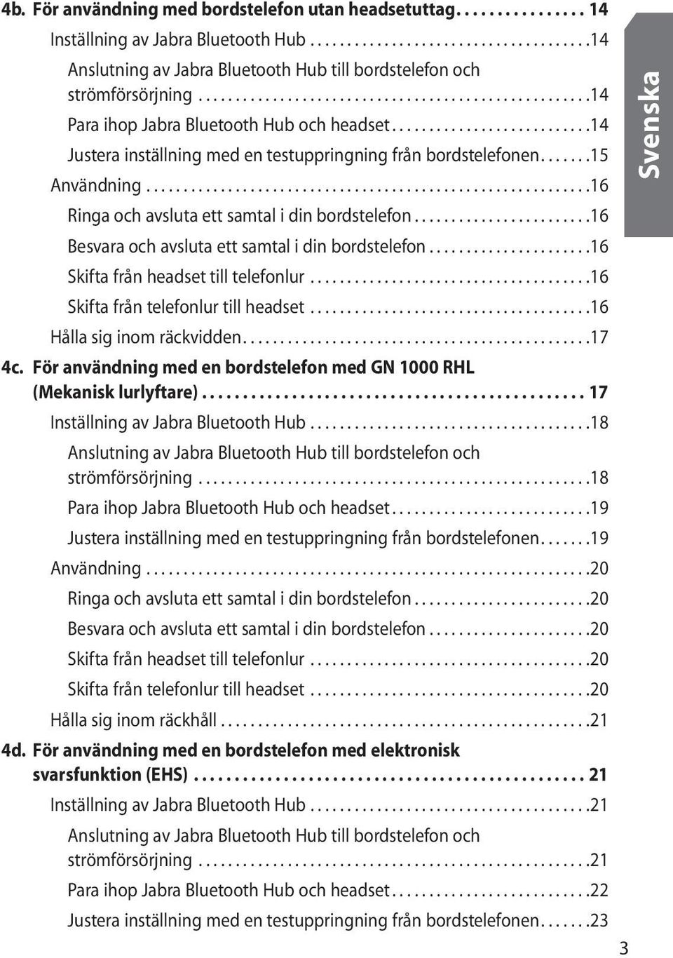 ..... 15 Användning........................................................... 16 Ringa och avsluta ett samtal i din bordstelefon....................... 16 Besvara och avsluta ett samtal i din bordstelefon.