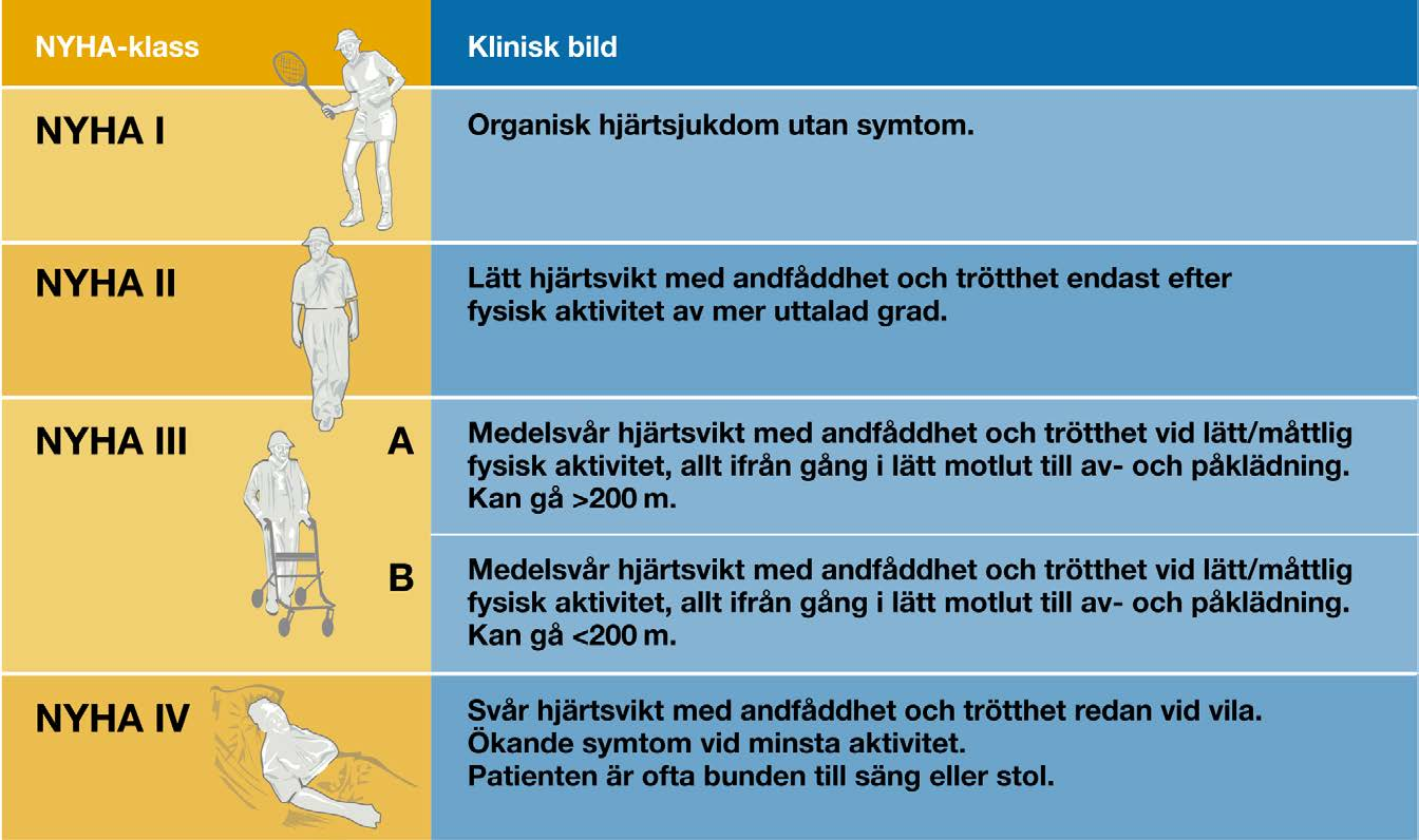 NYHA-funktionsklasser Subjektiv