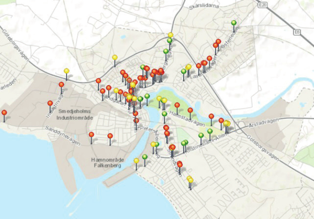 Totalt rapporterades 337 trafikolyckor med cykel inblandad i Falkenbergs kommun. 4 av dessa var dödsolyckor som skedde i konflikt med personbil eller lastbil.