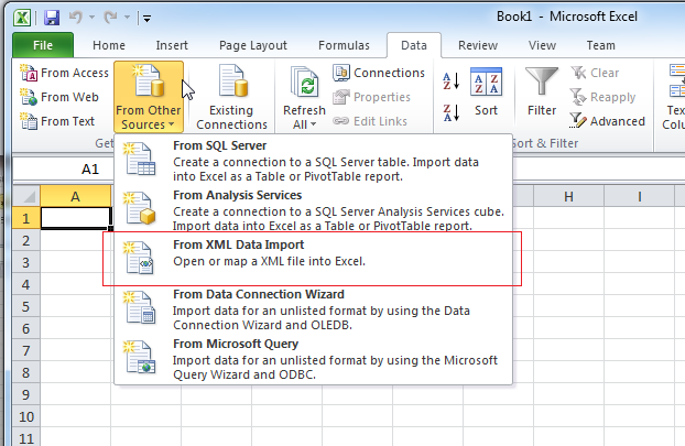 3. Gå till fliken data Vy 145: Microsoft Excel 2010 - Fliken Data 4.