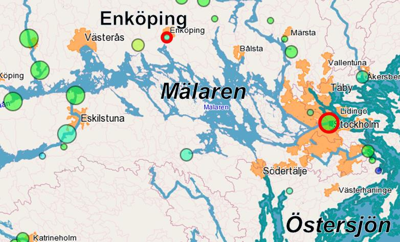 B. Enköping KARV Utsläpp från Enköpings kommunala avloppsreningsverk når den känsliga recipienten Östersjön via Enköpingsån och Mälarens utlopp i Östersjön vid Stockholm.