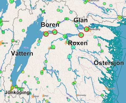 D. Jönköping KARV (Huskvarna) Utsläpp från Jönköpings kommunala avloppsreningsverk (Huskvarna) når den känsliga recipienten Östersjön via Vättern, och via sjöarna Boren, Roxen och Glan längs Motala
