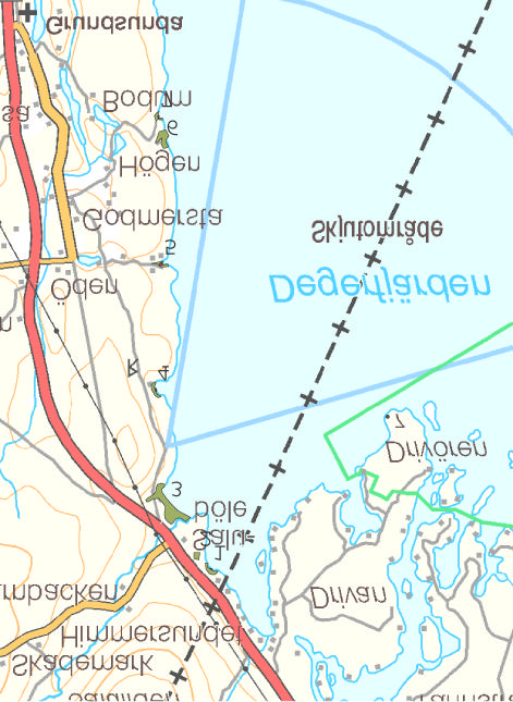 Kustinventeringen 2002-2004, Örnsköldsviks kommun 1 N Saluböle 1673213 Y 7044641 NV: 2 Areal 2 ha Biotopbeskrivning: Barrdominerad havsstrand, med finblock utåt, och sand inåt viken. Bottnen är grund.