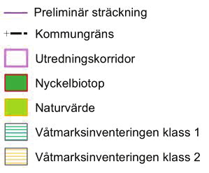 De övriga utredningsområdena i samrådsunderlag 1 innebar att följa befintlig 130 kv-ledningar från Ekhyddan till 1 km norr om Figeholm och därefter gå i ny ledningsgata mot Fårbo, respektive att
