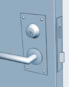 5 Bakkantssäkring av utåtgående dörr, port och lucka GÅNGJÄRN Dörrens bakkant ska vara säkrad mot utbrytning med en bakkantssäkring.
