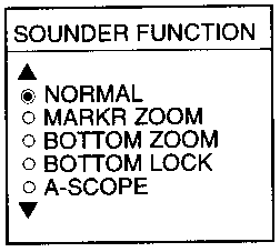 3. Tryck på softkeyknappen SELECT 200 khz (eller SELECT 50 khz). 4. Tryck på softkeyknappen RETURN för att själv stänga fönstret eller vänta i 10 sekunder så stängs fönstret automatiskt.