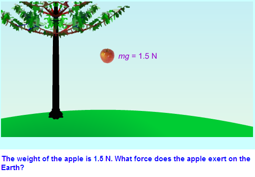 Ex. 19 Jorden drar äpplet mot sig med en