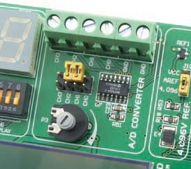 12 Easy8051 v6 utvecklingssystem 7.0. A/D- testingångar A/D-omvandlare används för att omvandla en analog signal till ett digitalt värde.