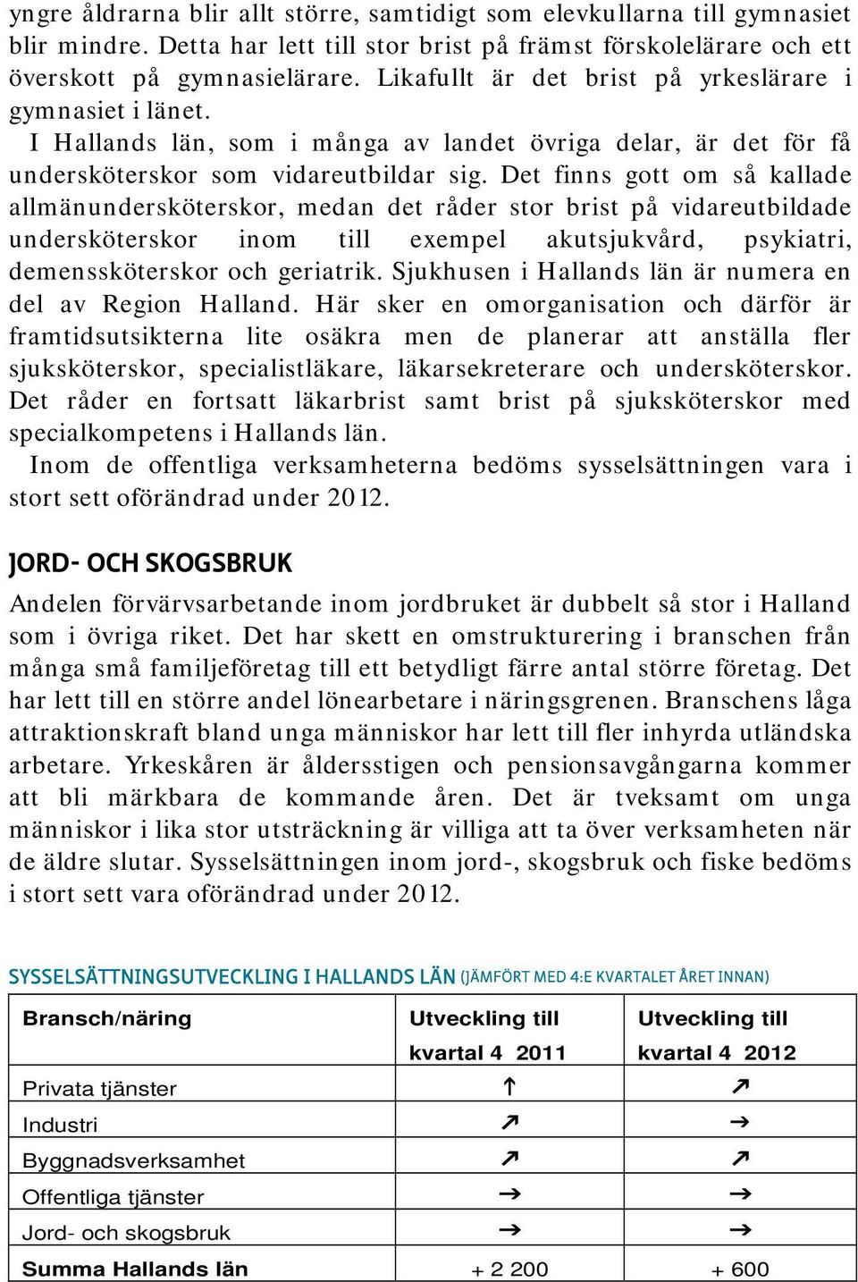 Det finns gott om så kallade allmänundersköterskor, medan det råder stor brist på vidareutbildade undersköterskor inom till exempel akutsjukvård, psykiatri, demenssköterskor och geriatrik.