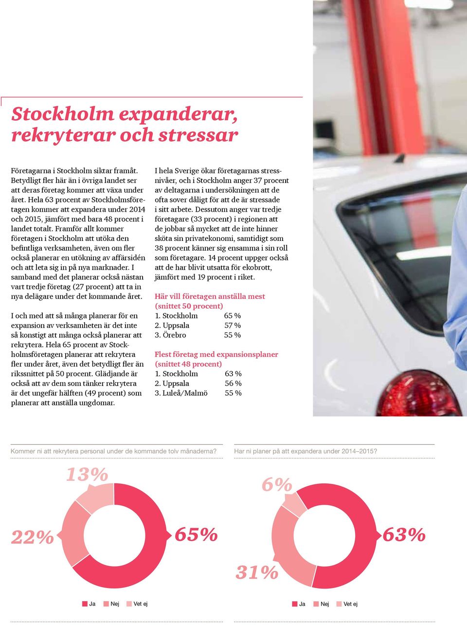 Framför allt kommer företagen i Stockholm att utöka den befintliga verksamheten, även om fler också planerar en utökning av affärsidén och att leta sig in på nya marknader.