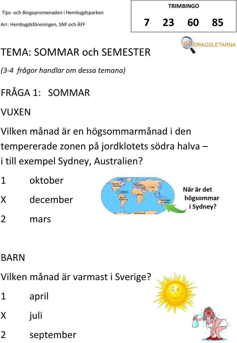 zonen på jordklotets södra halva i till exempel Sydney, Australien?