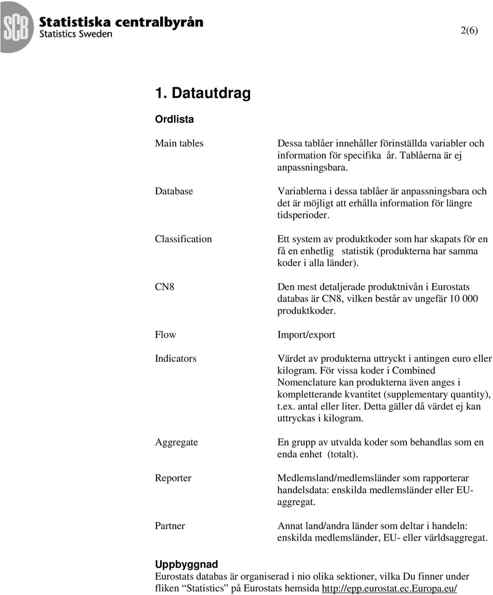 Ett system av produktkoder som har skapats för en få en enhetlig statistik (produkterna har samma koder i alla länder).