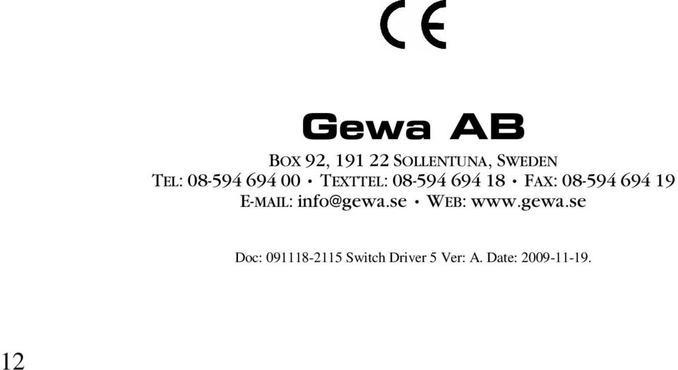694 19 E-MAIL: info@gewa.