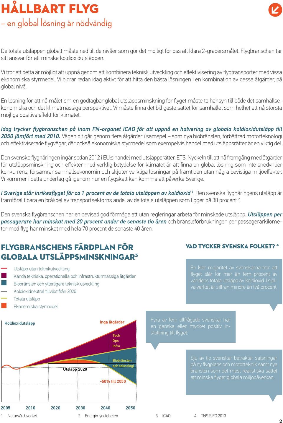 Vi tror att detta är möjligt att uppnå genom att kombinera teknisk utveckling och effektivisering av flygtransporter med vissa ekonomiska styrmedel.