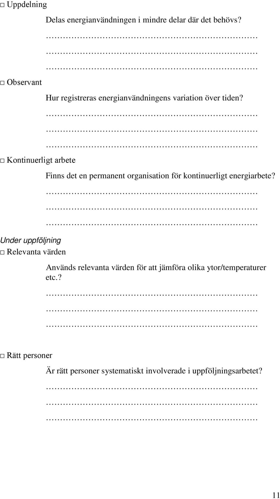 Finns det en permanent organisation för kontinuerligt energiarbete?