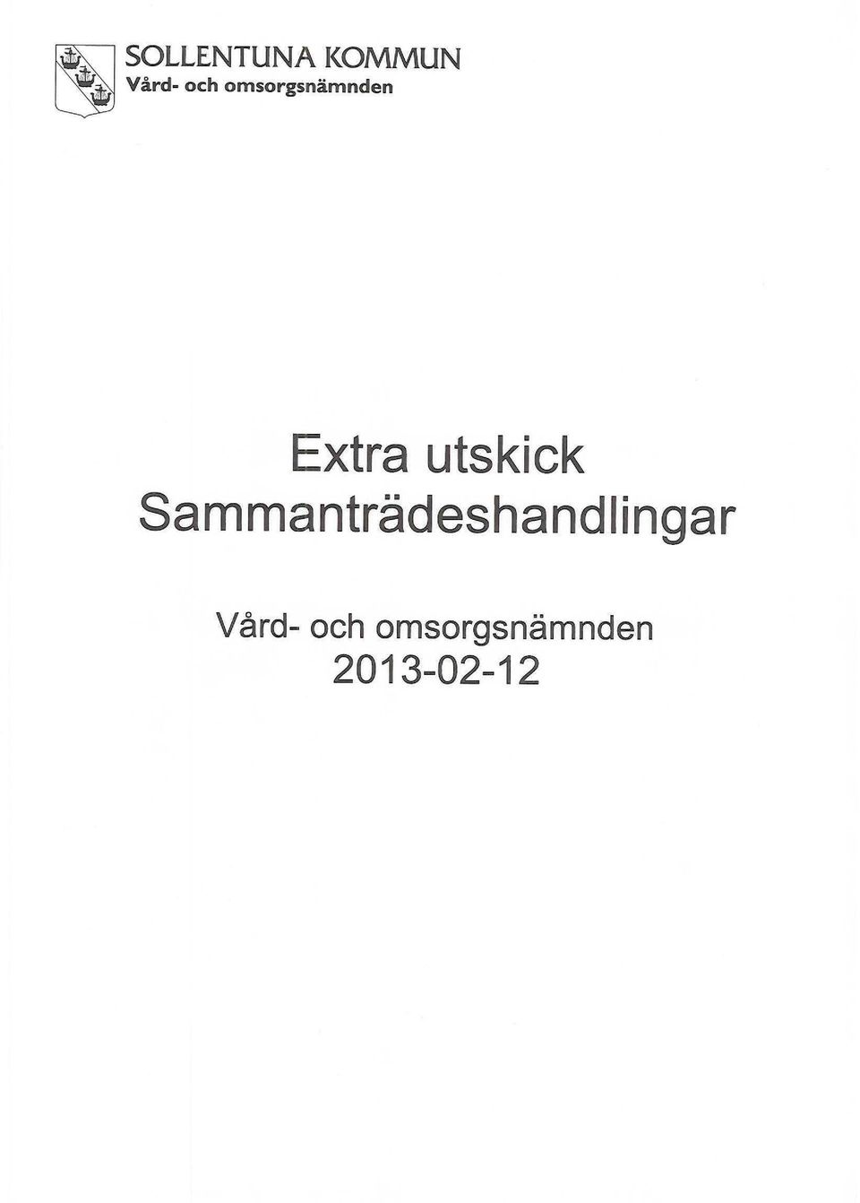 Sammanträdeshandlingar Vård-