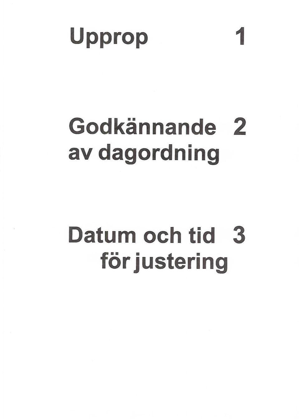 dagordning Datum