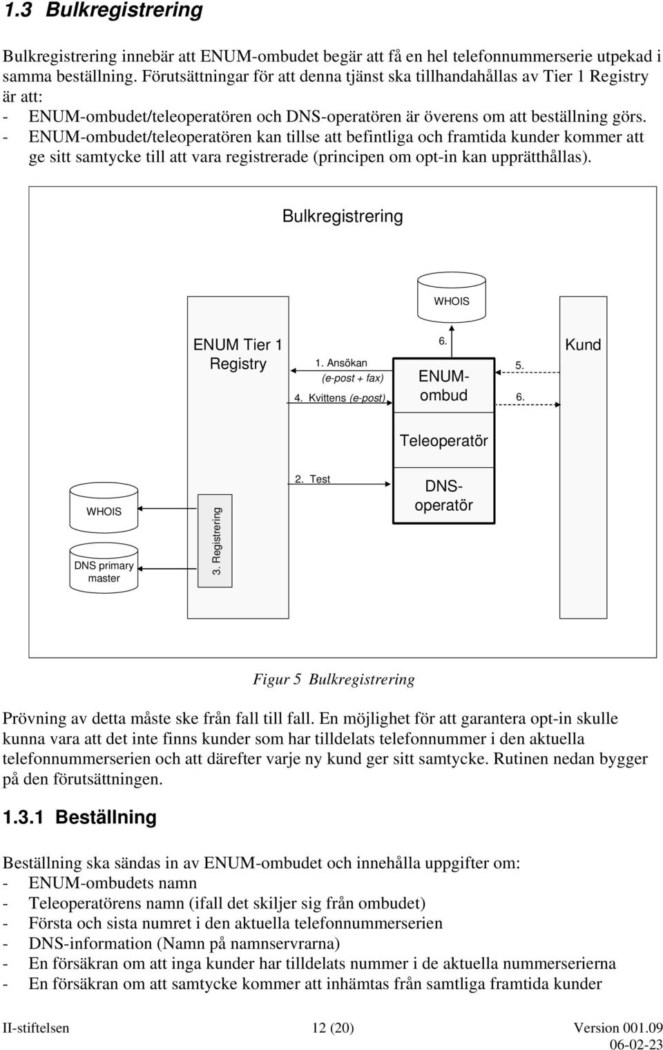 - ENUM-ombudet/teleoperatören kan tillse att befintliga och framtida kunder kommer att ge sitt samtycke till att vara registrerade (principen om opt-in kan upprätthållas).